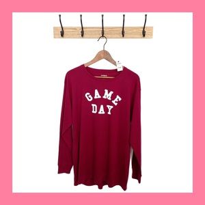 EXPRESS Game Day Burgundy Long Sleeves Tee S NWT
